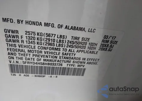 2017 Acura Mdx Technology Package z USA, uszkodzony, nr VIN 5FRYD4H58HB033726